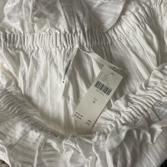 By ANTHROPOLOGIE RUFFLE OFF-THE-SHOULDER GAUZE DRESS size M medium - Picture 6 of 6